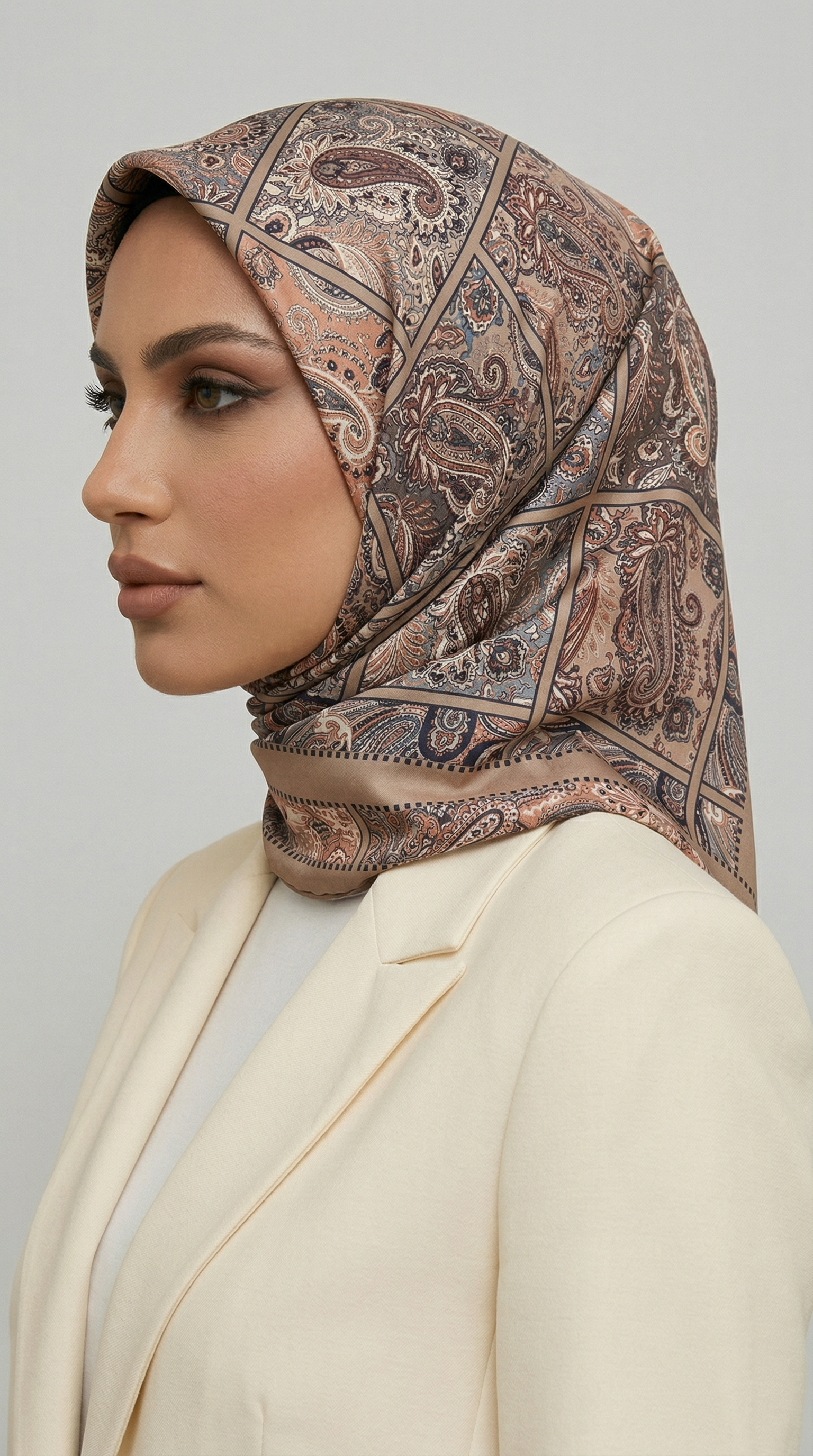 Karaca EşarpRAYON EŞARPMAVERA RAYON EŞARP - EKRU / BUZ MAVİSİ