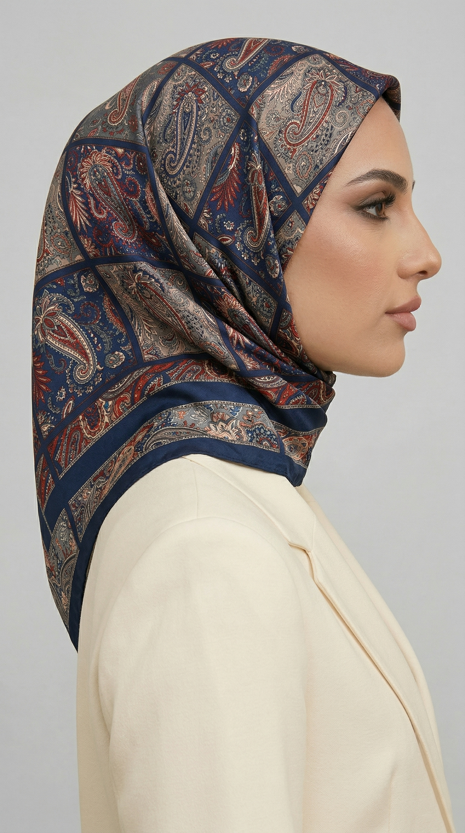 Karaca EşarpRAYON EŞARPMAVERA RAYON EŞARP - LACİVERT / KREM