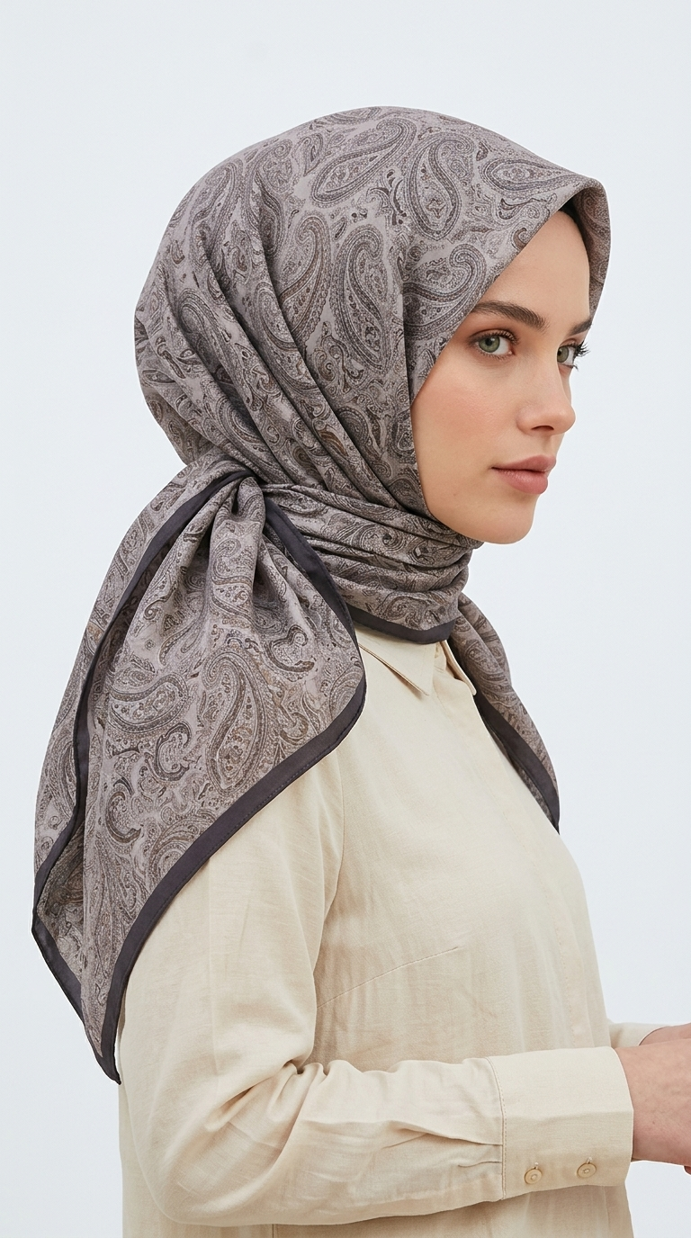 Karaca Eşarp ŞAL EŞARP MELORA 120*120 CM COTTON EŞARP - ANTRASİT GRİ 