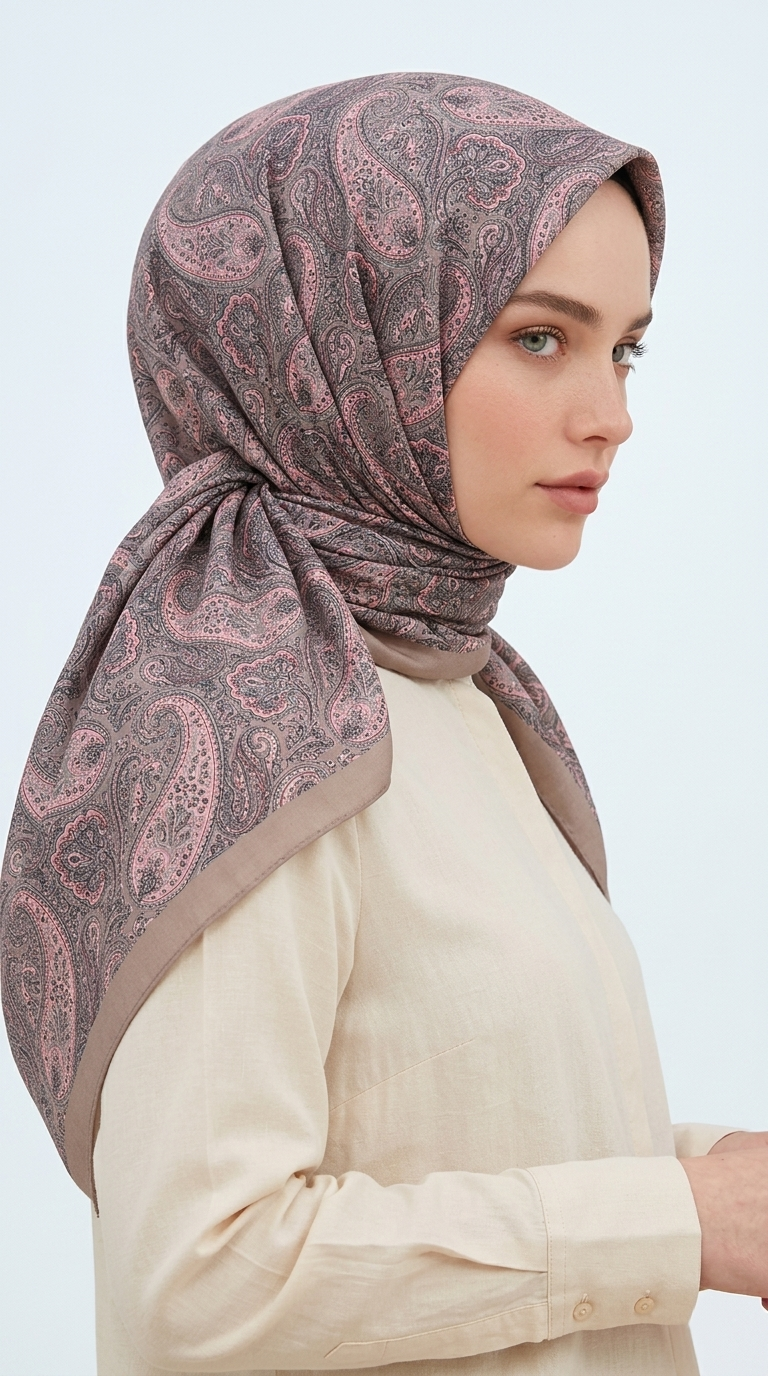 Karaca Eşarp ŞAL EŞARP MELORA 120*120 CM COTTON EŞARP -  PEMBE