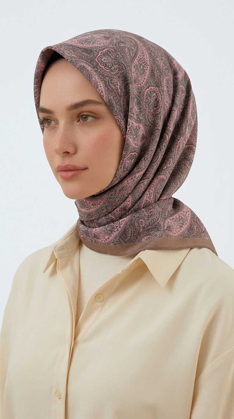Karaca Eşarp ŞAL EŞARP MELORA 120*120 CM COTTON EŞARP -  PEMBE