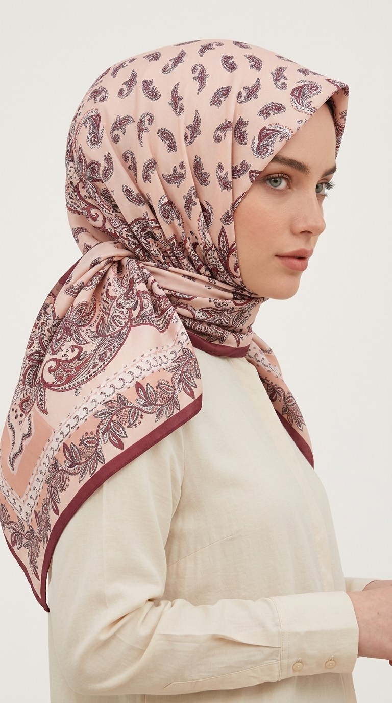 Karaca Eşarp ŞAL EŞARP MİHRA 120*120 CM İPEK ŞİFON EŞARP - KIRMIZI