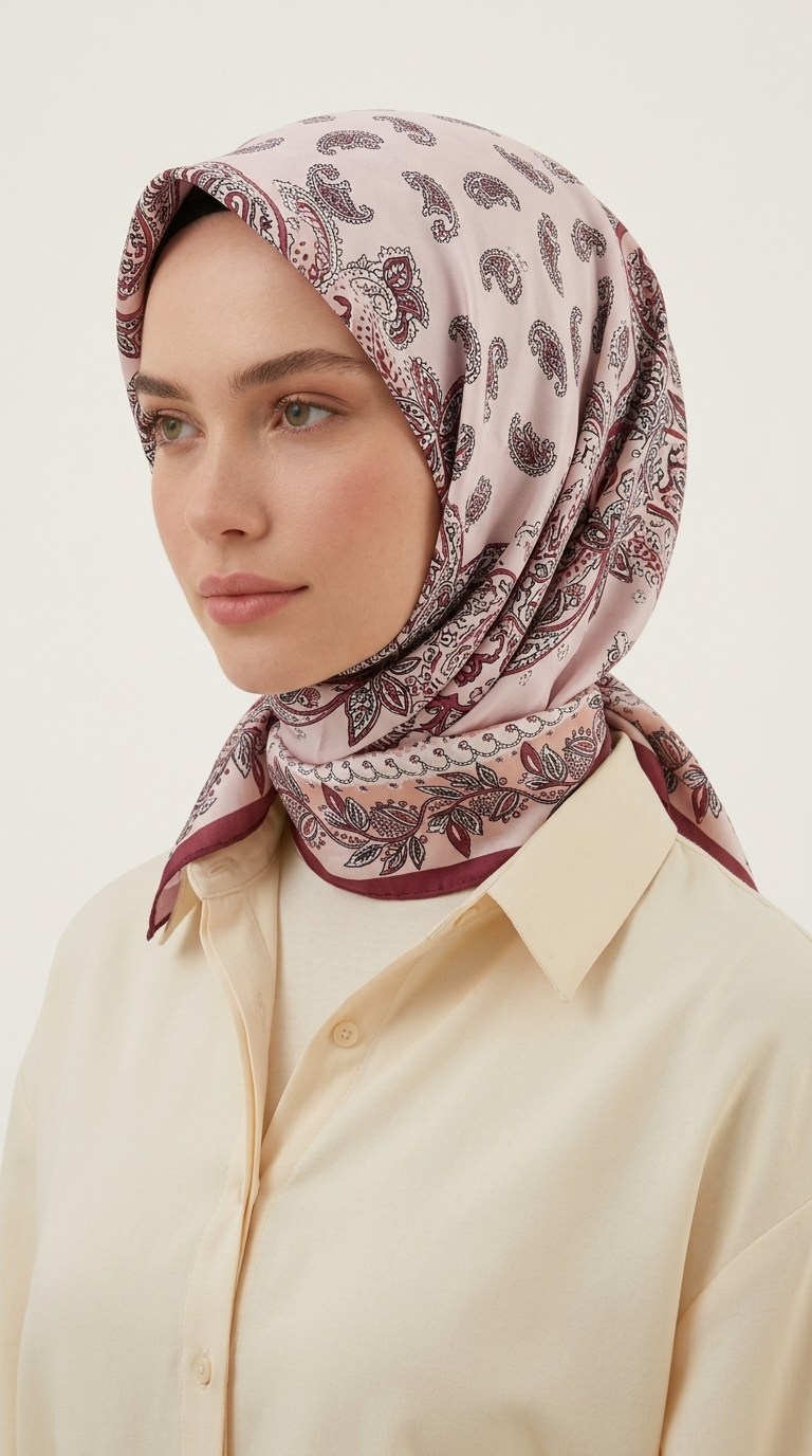 Karaca Eşarp ŞAL EŞARP MİHRA 120*120 CM İPEK ŞİFON EŞARP - KIRMIZI