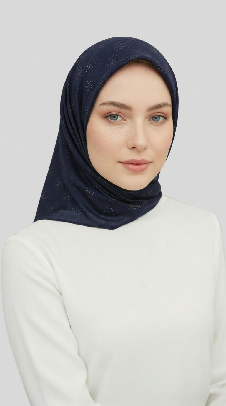 Karaca EşarpRAYON EŞARPMİKRO DESENLİ RAYON EŞARP - LACİVERT
