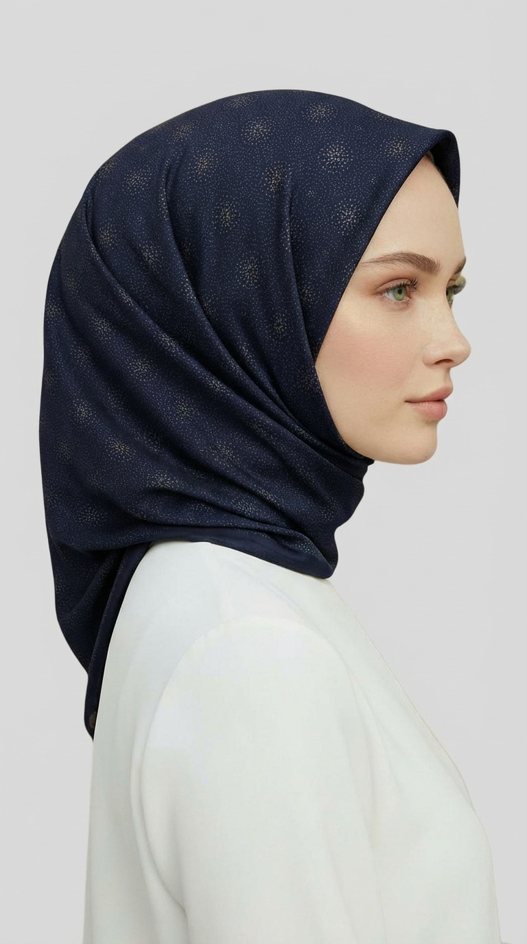 Karaca EşarpRAYON EŞARPMİKRO DESENLİ RAYON EŞARP - LACİVERT