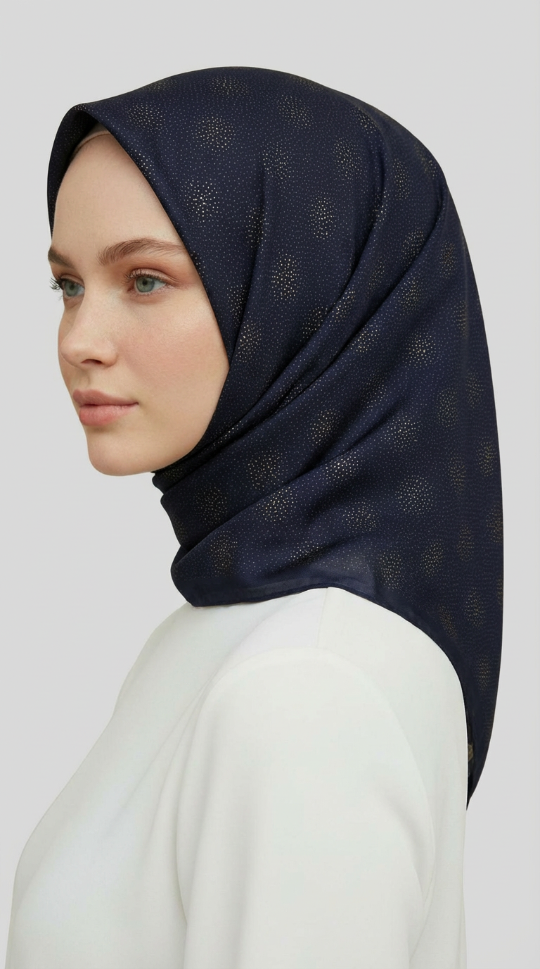 Karaca EşarpRAYON EŞARPMİKRO DESENLİ RAYON EŞARP - LACİVERT