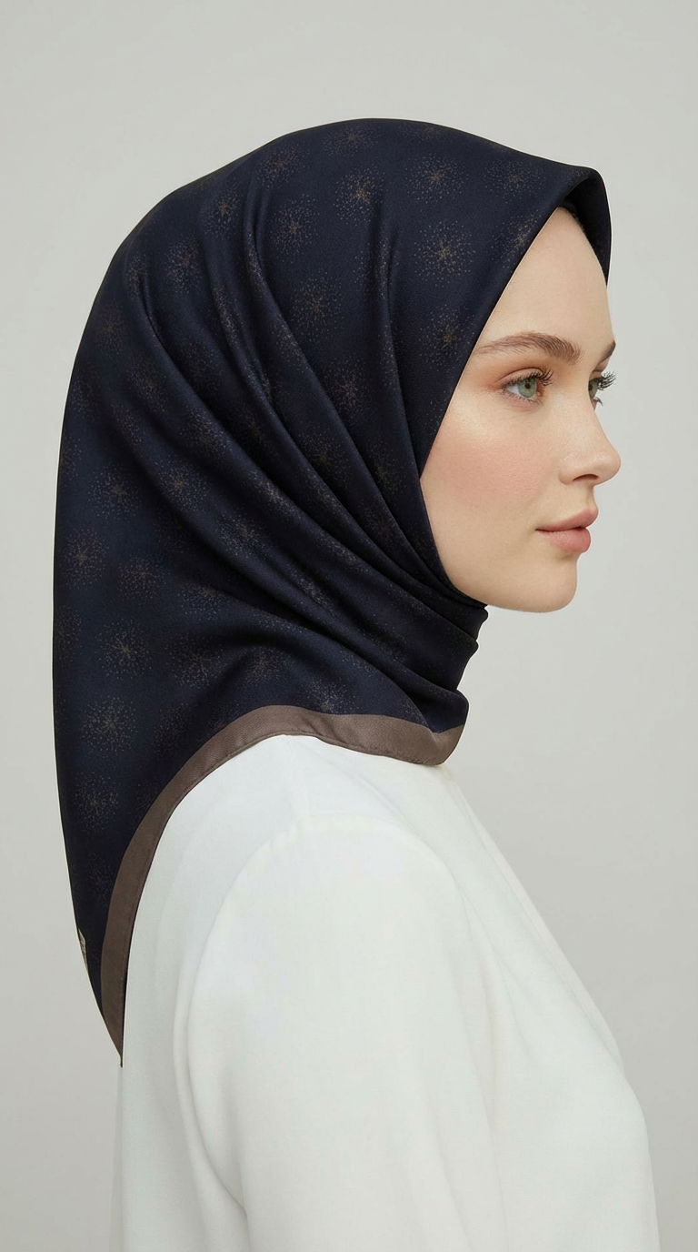 Karaca EşarpRAYON EŞARPMİKRO DESENLİ RAYON EŞARP - SİYAH / BEJ