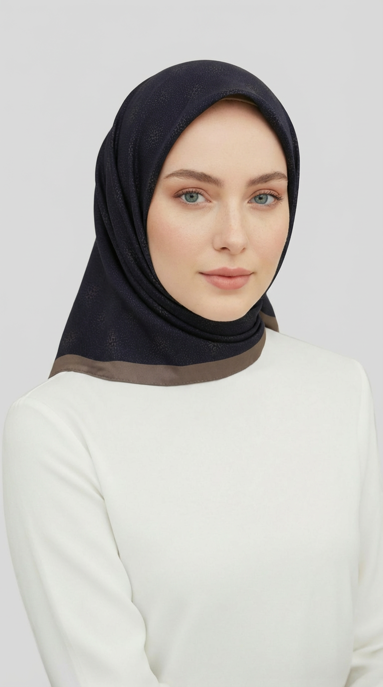 Karaca EşarpRAYON EŞARPMİKRO DESENLİ RAYON EŞARP - SİYAH / BEJ