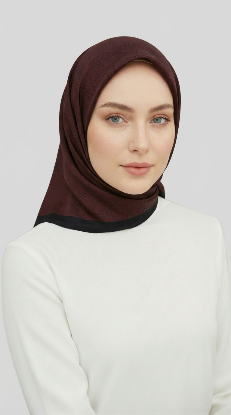 Karaca EşarpRAYON EŞARPMİKRO DESENLİ RAYON EŞARP - SİYAH / MÜRDÜM