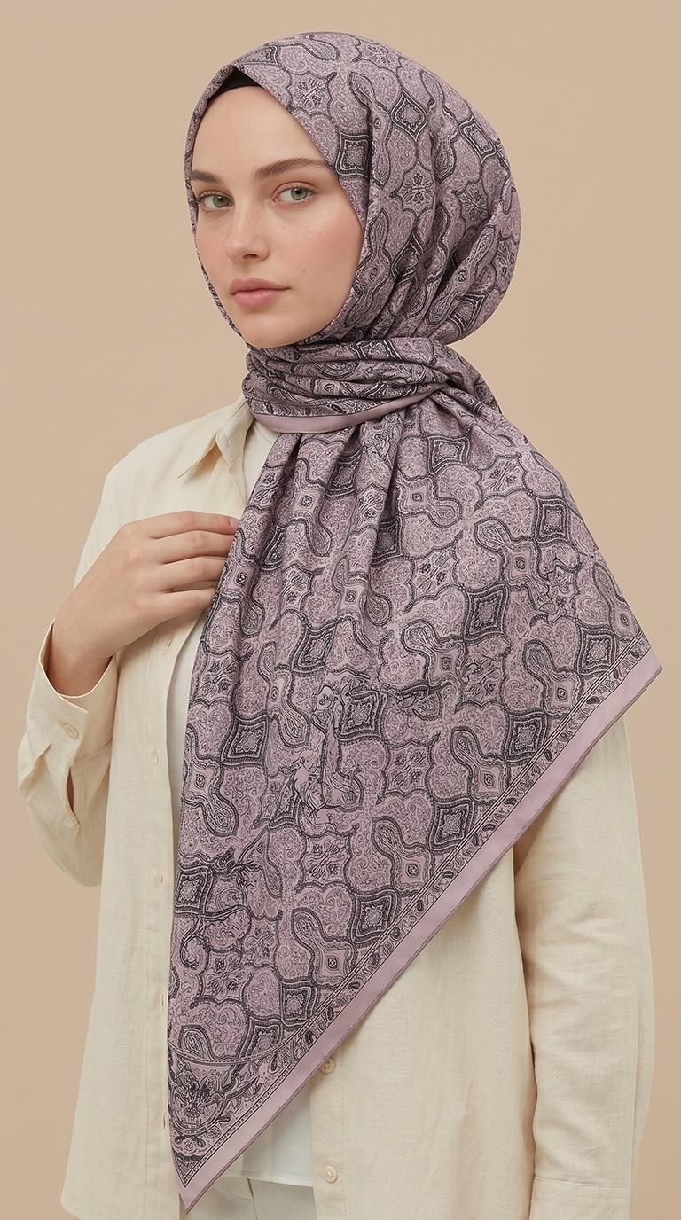 Karaca Eşarp ŞAL EŞARP MİREYA 120*120 CM COTTON ŞAL EŞARP - BEJ