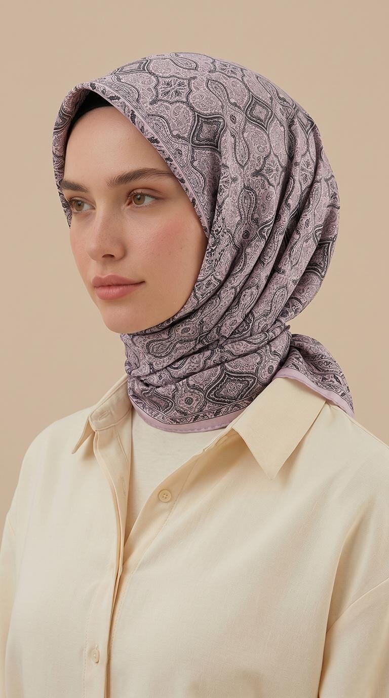 Karaca Eşarp ŞAL EŞARP MİREYA 120*120 CM COTTON ŞAL EŞARP - BEJ
