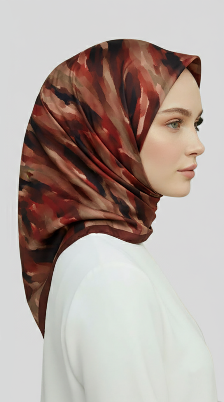 Karaca EşarpRAYON EŞARPMORYA DESENLİ RAYON EŞARP - KIRMIZI