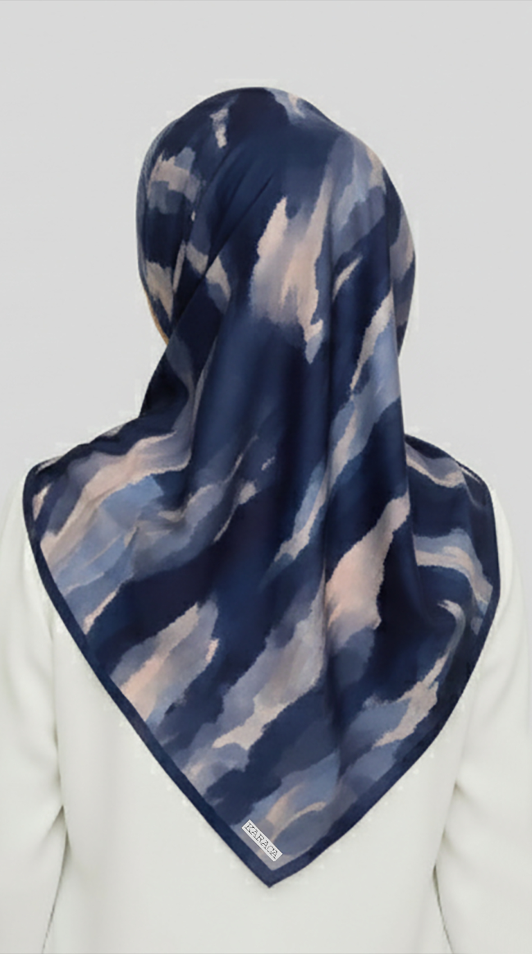 Karaca EşarpRAYON EŞARPMORYA DESENLİ RAYON EŞARP - LACİVERT