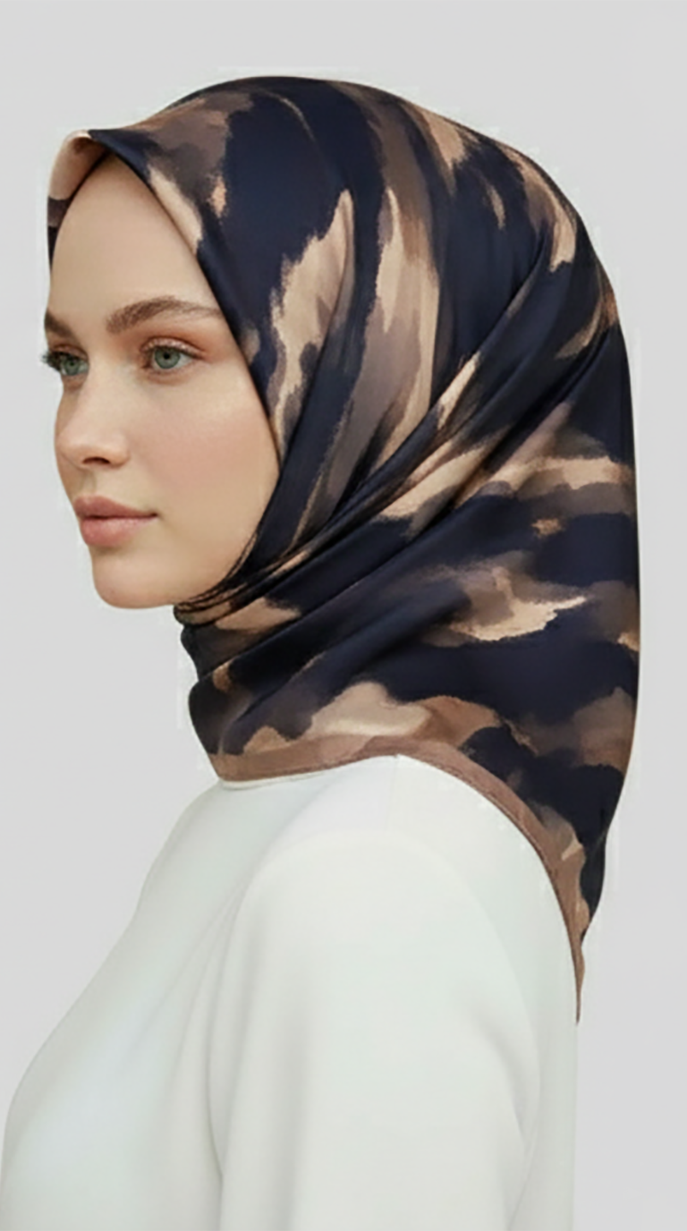 Karaca EşarpRAYON EŞARPMORYA DESENLİ RAYON EŞARP - SİYAH / KAHVERENGİ