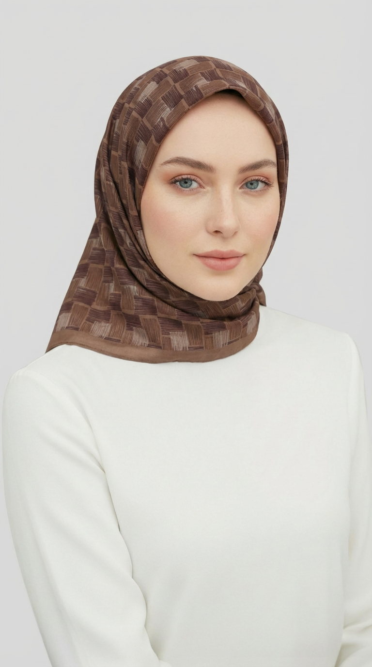 Karaca EşarpRAYON EŞARPMOZAİK DESEN RAYON EŞARP - BEJ / KAHVERENGİ  