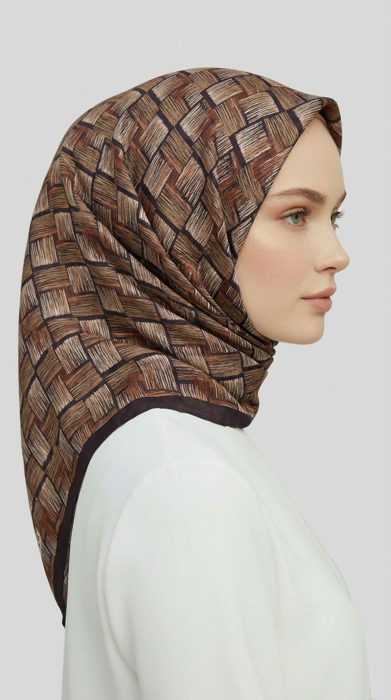 Karaca EşarpRAYON EŞARPMOZAİK DESEN RAYON EŞARP - BEJ / KİREMİT 