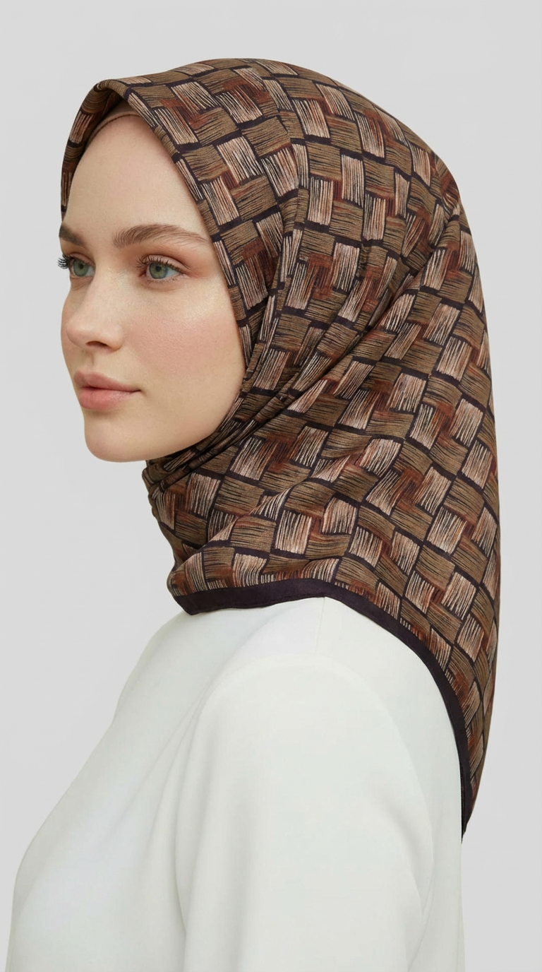 Karaca EşarpRAYON EŞARPMOZAİK DESEN RAYON EŞARP - BEJ / KİREMİT 