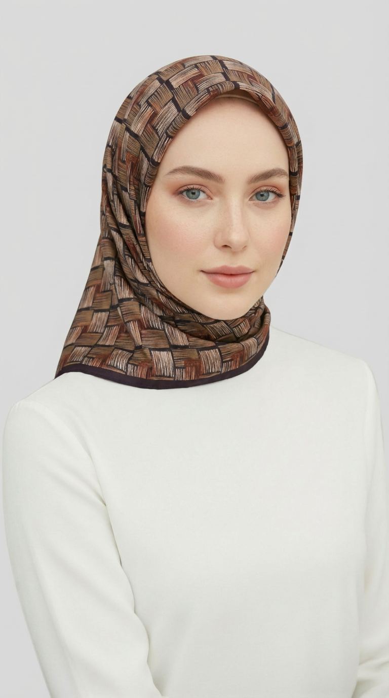Karaca EşarpRAYON EŞARPMOZAİK DESEN RAYON EŞARP - BEJ / KİREMİT 