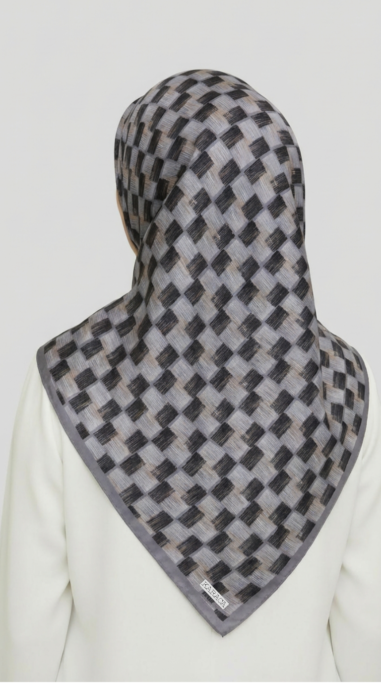 Karaca EşarpRAYON EŞARPMOZAİK DESEN RAYON EŞARP - GRİ / SİYAH 
