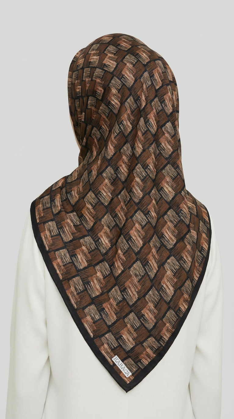 Karaca EşarpRAYON EŞARPMOZAİK DESEN RAYON EŞARP - KAHVERENGİ / KREM 