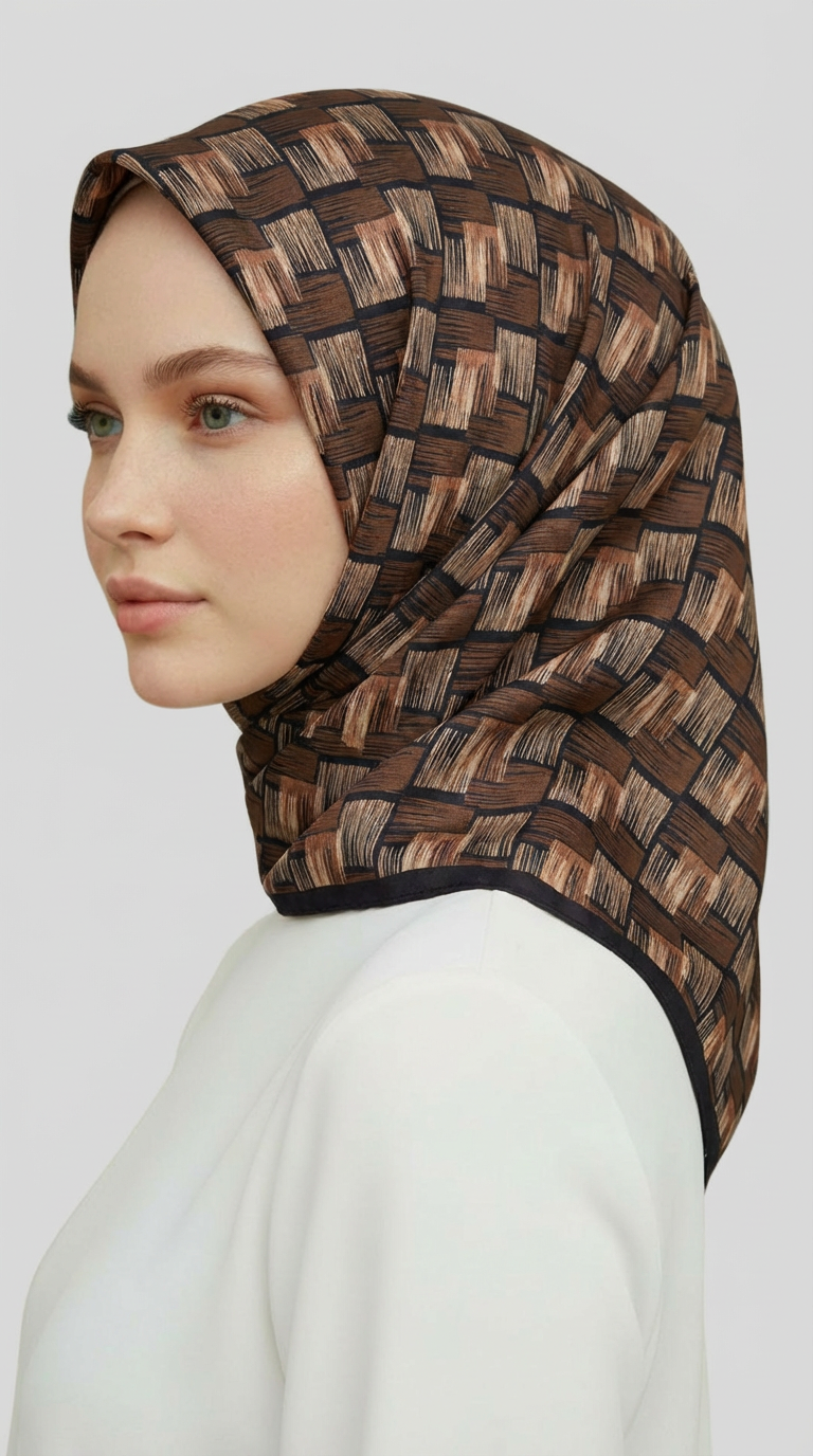 Karaca EşarpRAYON EŞARPMOZAİK DESEN RAYON EŞARP - KAHVERENGİ / KREM 