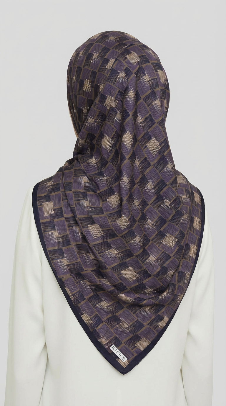 Karaca EşarpRAYON EŞARPMOZAİK DESEN RAYON EŞARP -LACİVERT / LİLA 