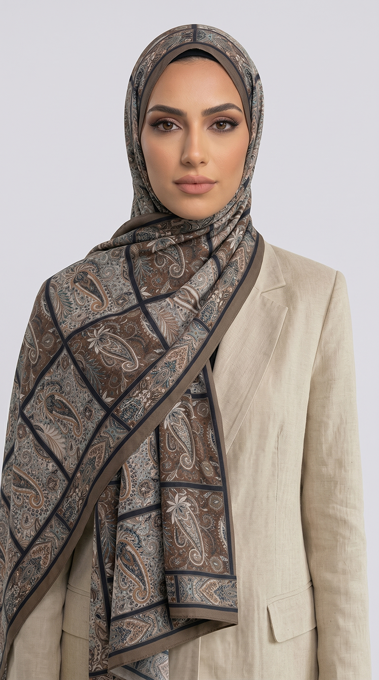 Karaca EşarpCOTTON ŞAL PAİSLEY DESENLİ COTTON ŞAL - EKRU / BEJ