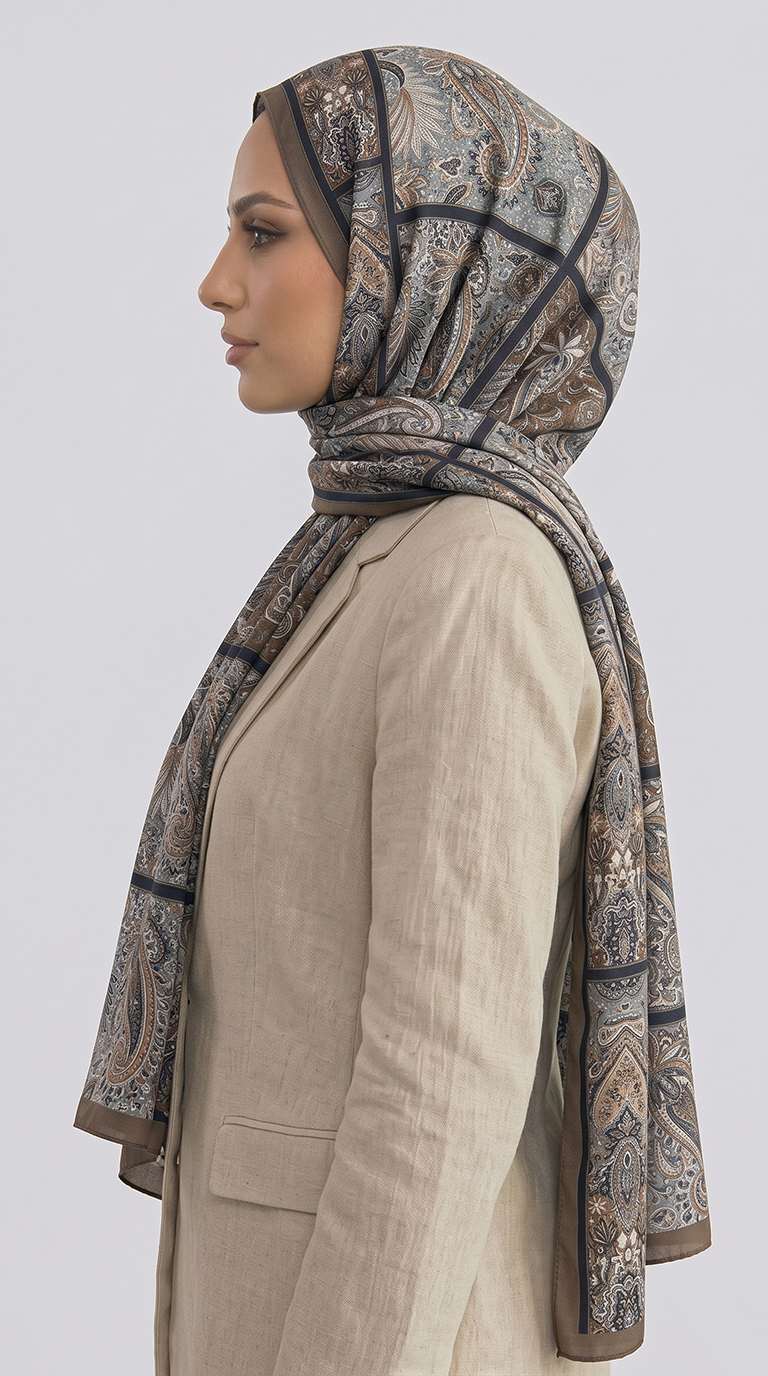Karaca EşarpCOTTON ŞAL PAİSLEY DESENLİ COTTON ŞAL - EKRU / BEJ