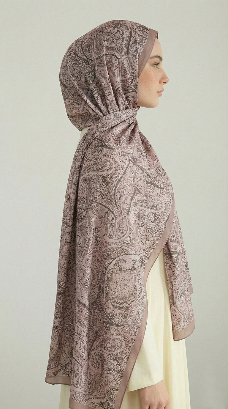 Karaca EşarpCOTTON ŞAL PERA DESENLİ COTTON ŞAL - BEJ / PUDRA