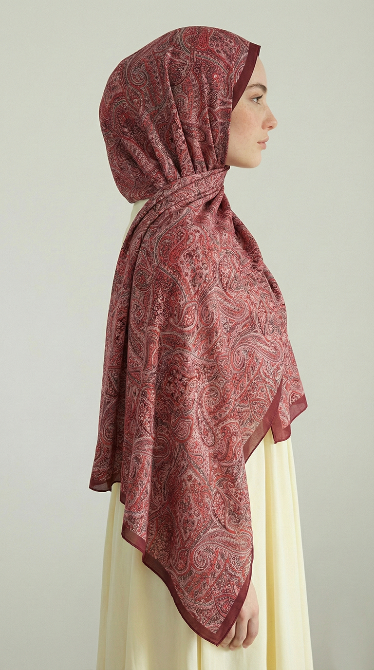 Karaca EşarpCOTTON ŞAL PERA DESENLİ COTTON ŞAL - KIRMIZI