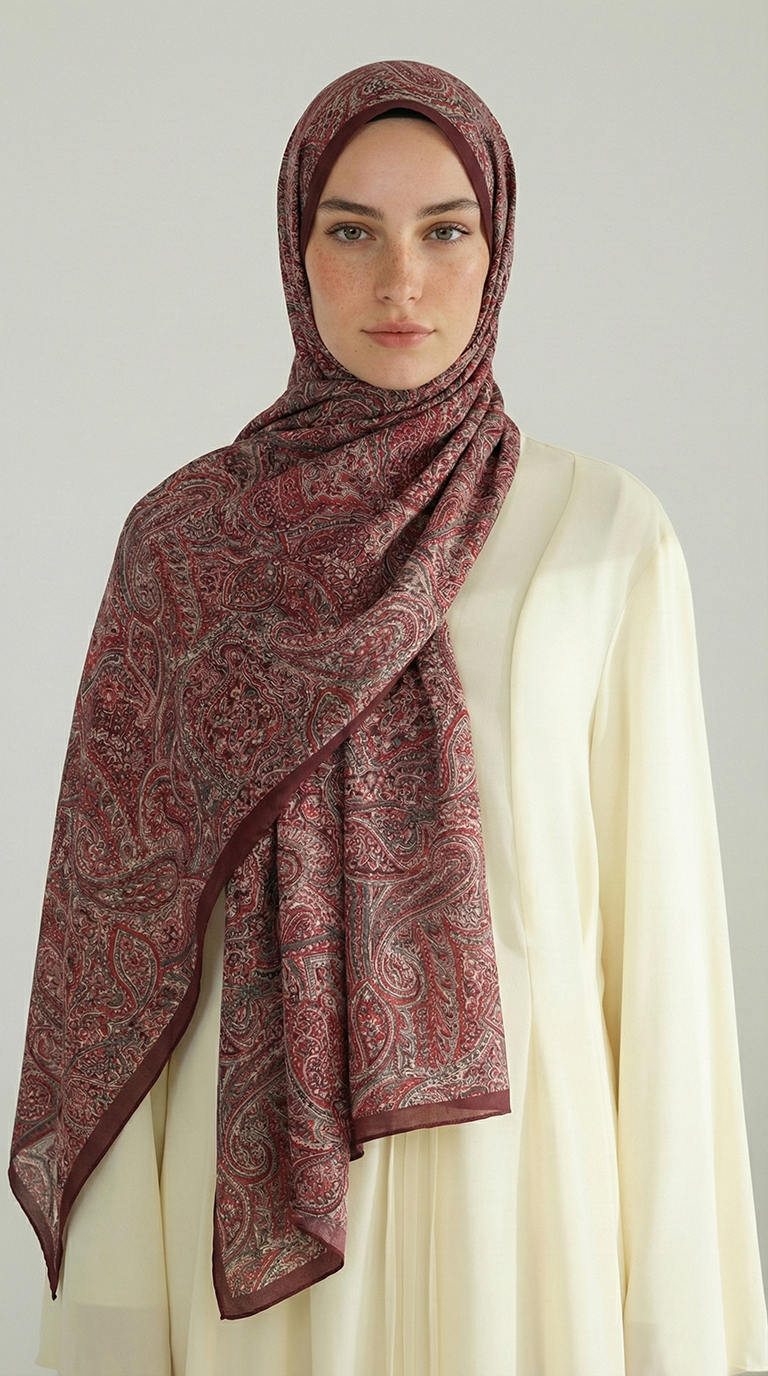 Karaca EşarpCOTTON ŞAL PERA DESENLİ COTTON ŞAL - KIRMIZI