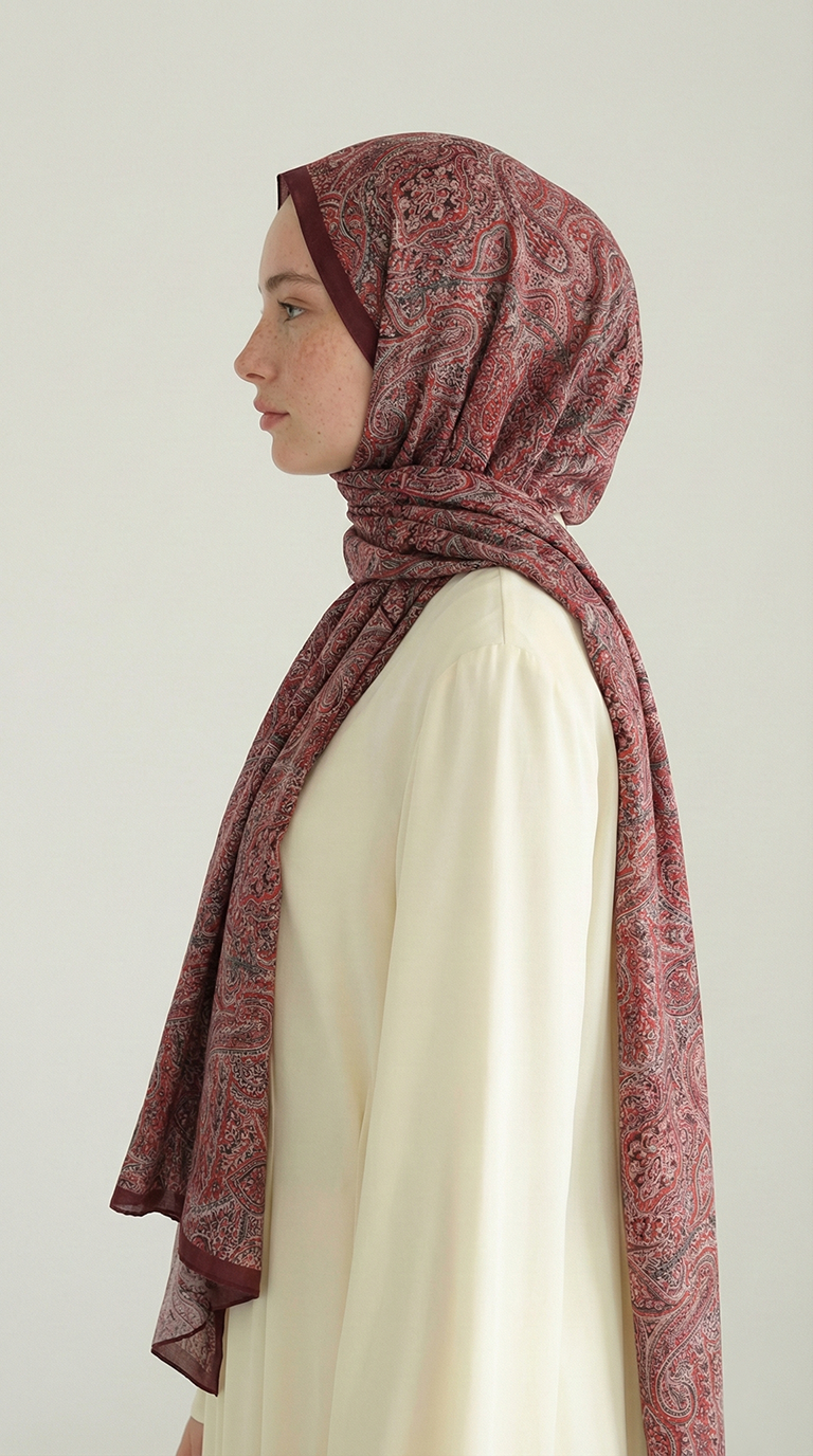Karaca EşarpCOTTON ŞAL PERA DESENLİ COTTON ŞAL - KIRMIZI