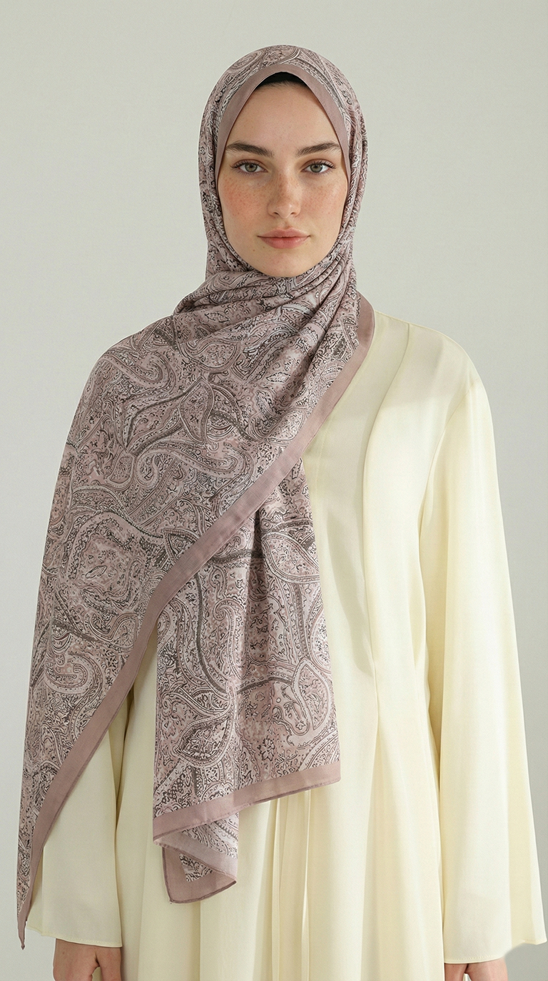 Karaca EşarpCOTTON ŞAL PERA DESENLİ COTTON ŞAL - KREM / PUDRA