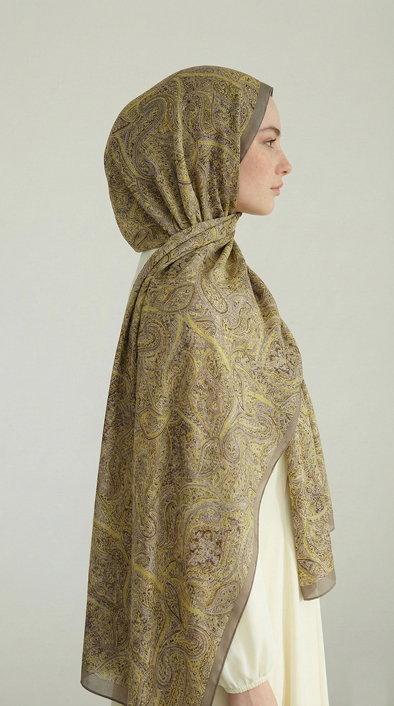 Karaca EşarpCOTTON ŞAL PERA DESENLİ COTTON ŞAL - KREM / SARI