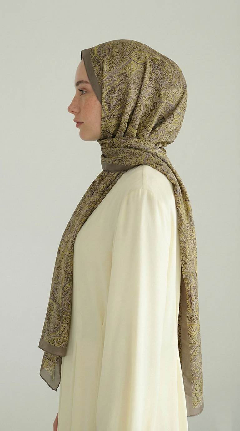 Karaca EşarpCOTTON ŞAL PERA DESENLİ COTTON ŞAL - KREM / SARI