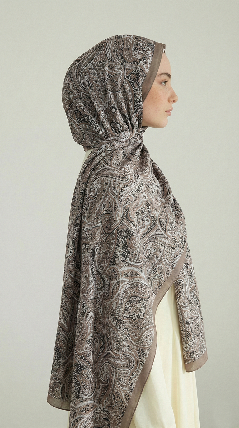 Karaca EşarpCOTTON ŞAL PERA DESENLİ COTTON ŞAL - SİYAH / BEJ