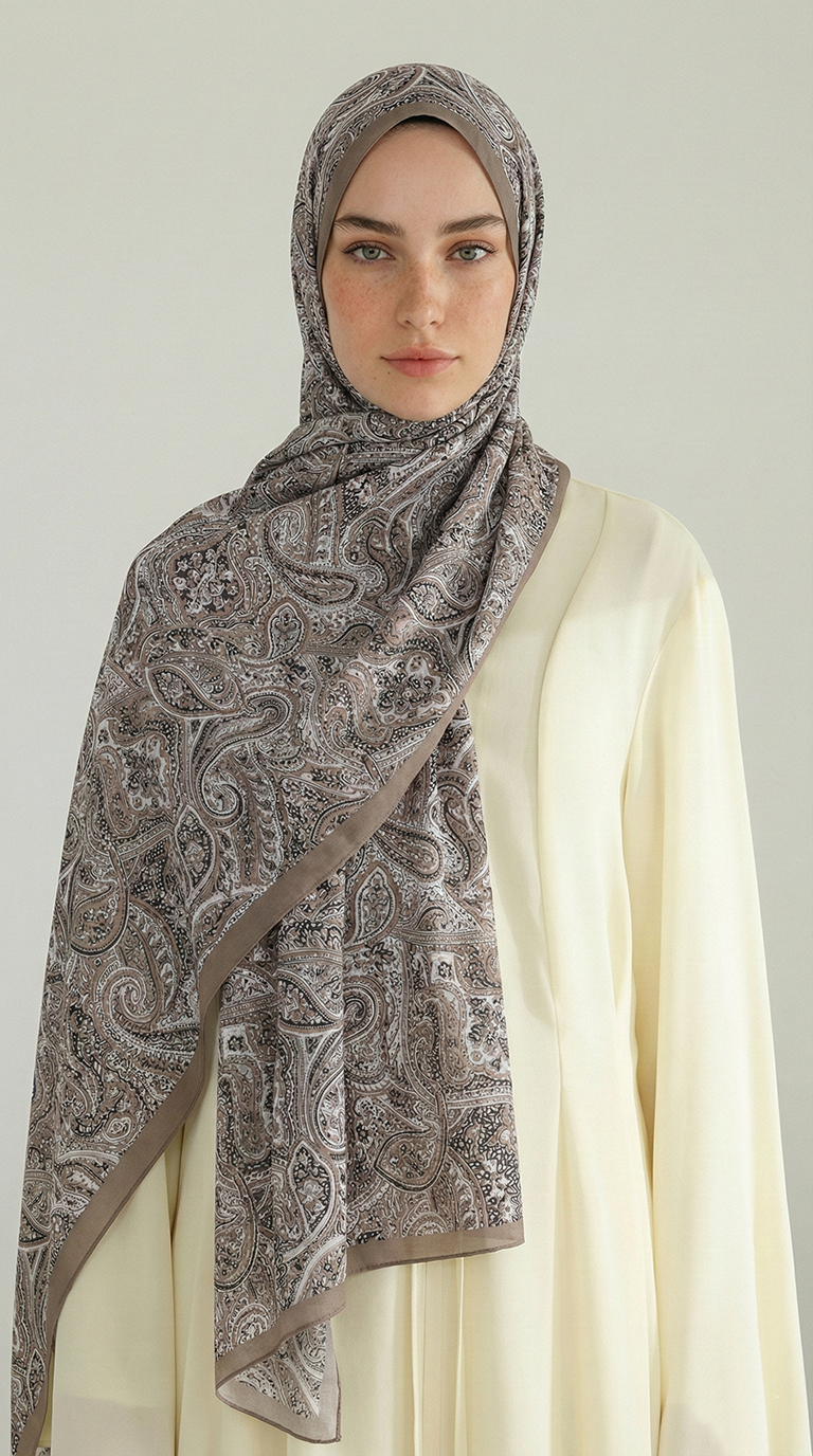 Karaca EşarpCOTTON ŞAL PERA DESENLİ COTTON ŞAL - SİYAH / BEJ