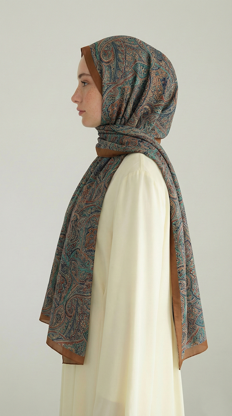 Karaca EşarpCOTTON ŞAL PERA DESENLİ COTTON ŞAL - YEŞİL