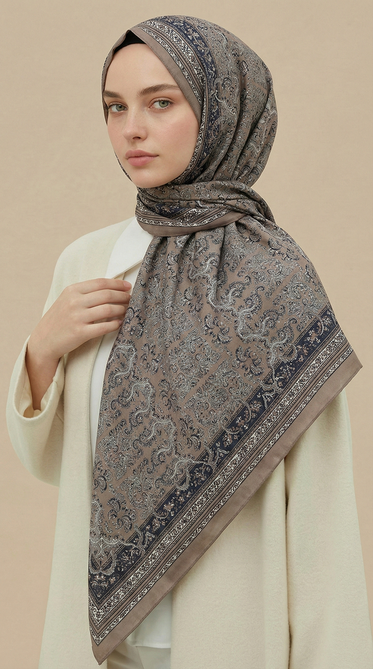 Karaca Eşarp ŞAL EŞARP PETRA 120 * 120 CM COTTON ŞAL EŞARP - BEJ