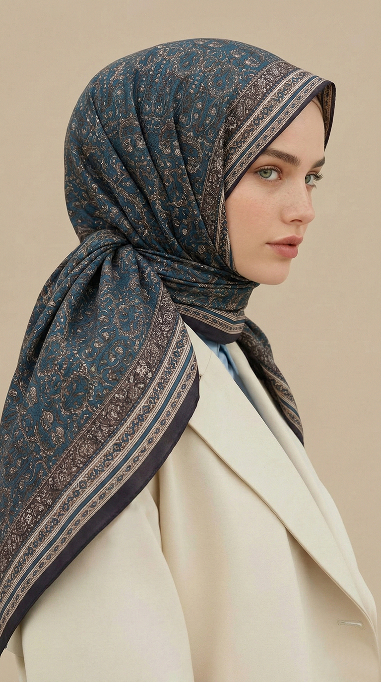 Karaca Eşarp ŞAL EŞARP PETRA 120 * 120 CM COTTON ŞAL EŞARP - YEŞİL