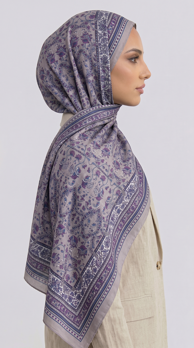 Karaca EşarpCOTTON ŞAL PETRA ETNİK DESEN COTTON ŞAL -  BEJ / LİLA
