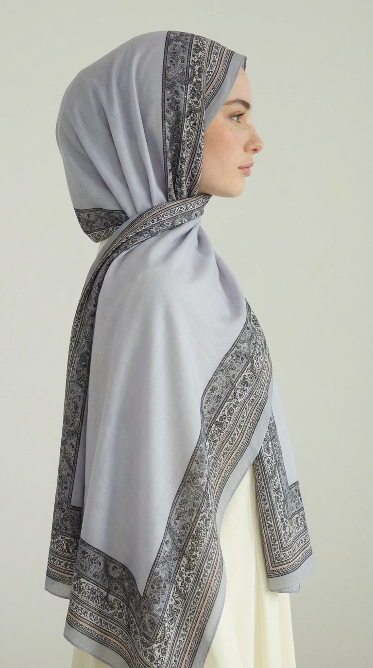 Karaca EşarpKOTON ŞALPETRA ETNİK DESEN COTTON ŞAL -   GRİ