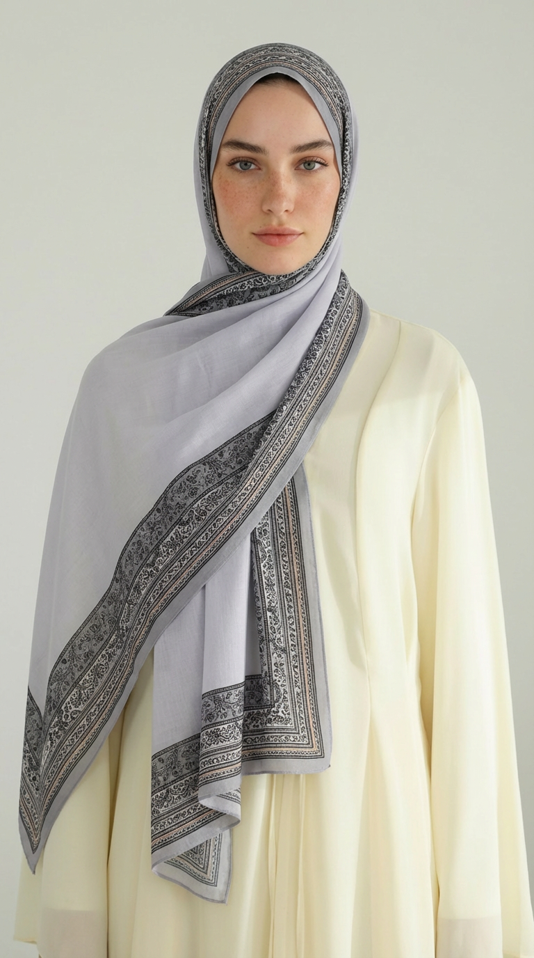 Karaca EşarpKOTON ŞALPETRA ETNİK DESEN COTTON ŞAL -   GRİ