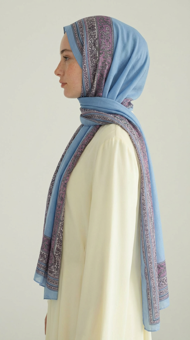 Karaca EşarpKOTON ŞALPETRA ETNİK DESEN COTTON ŞAL -   MAVİ
