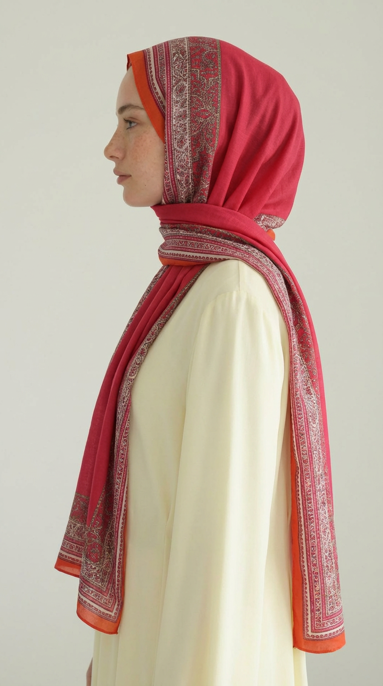 Karaca EşarpCOTTON ŞAL PETRA ETNİK DESEN COTTON ŞAL -  PEMBE