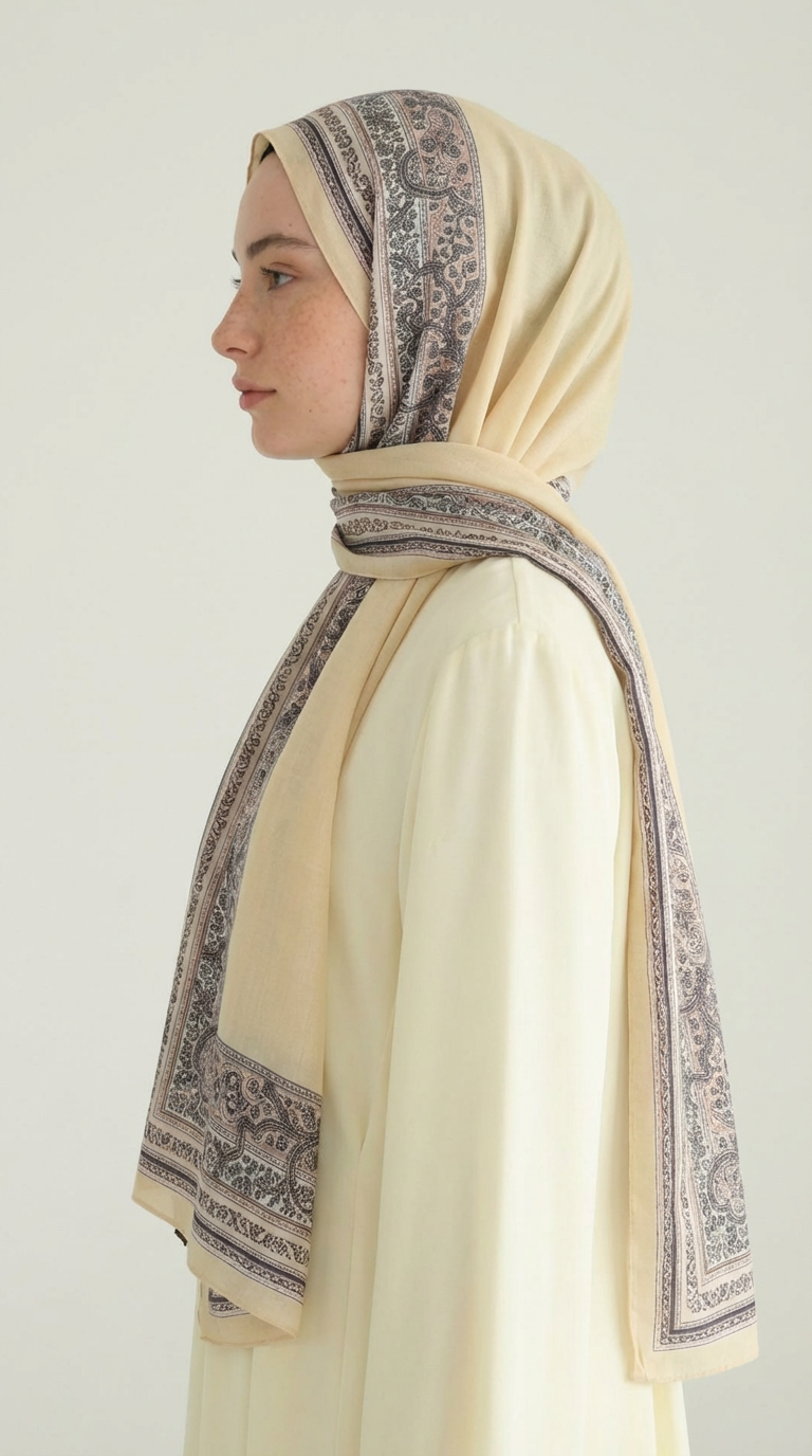 Karaca EşarpKOTON ŞALPETRA ETNİK DESEN COTTON ŞAL -  SARI