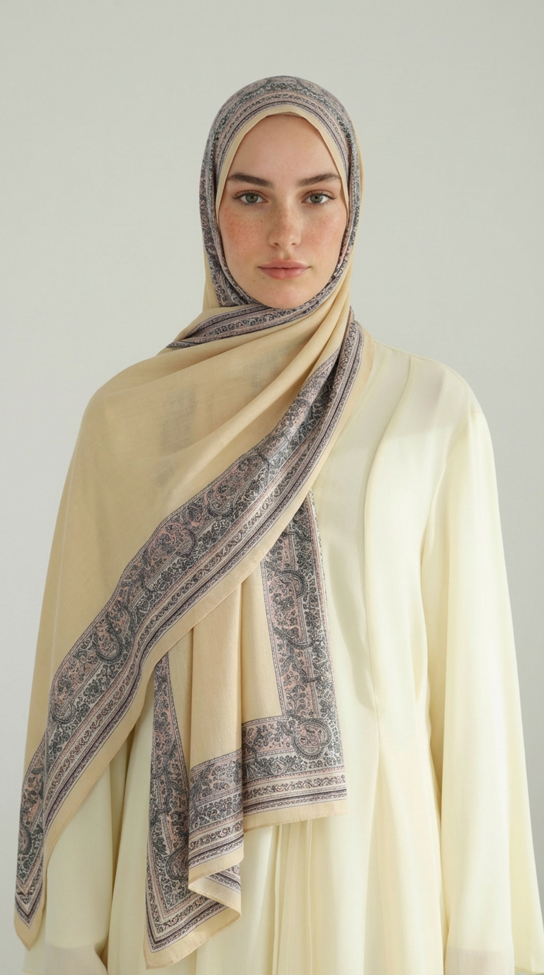 Karaca EşarpKOTON ŞALPETRA ETNİK DESEN COTTON ŞAL -  SARI