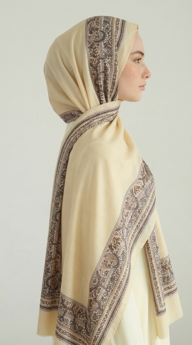 Karaca EşarpKOTON ŞALPETRA ETNİK DESEN COTTON ŞAL -  SARI