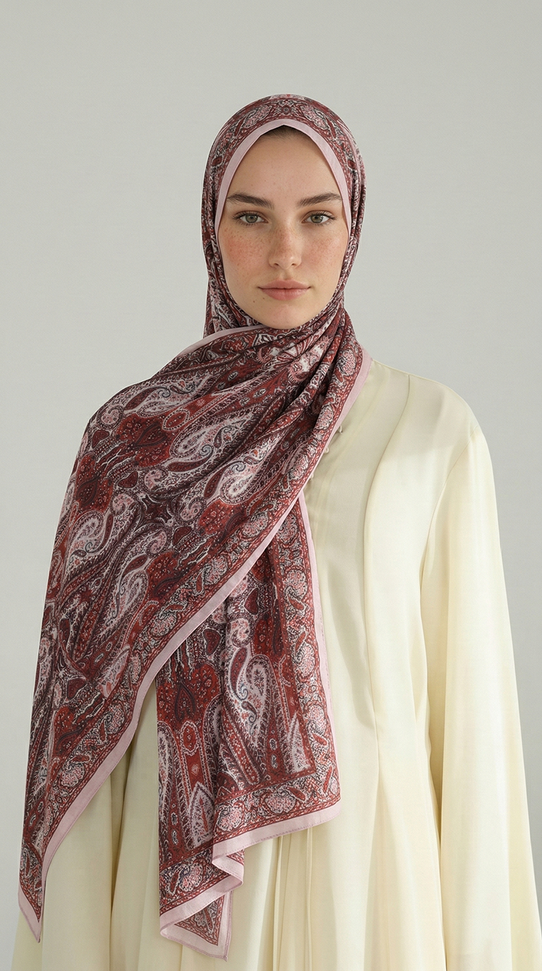 Karaca EşarpCOTTON ŞAL ROYAL ETNİK DESEN COTTON ŞAL - AÇIK PEMBE 