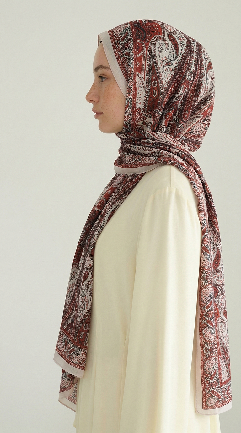 Karaca EşarpCOTTON ŞAL ROYAL ETNİK DESEN COTTON ŞAL - AÇIK PEMBE 